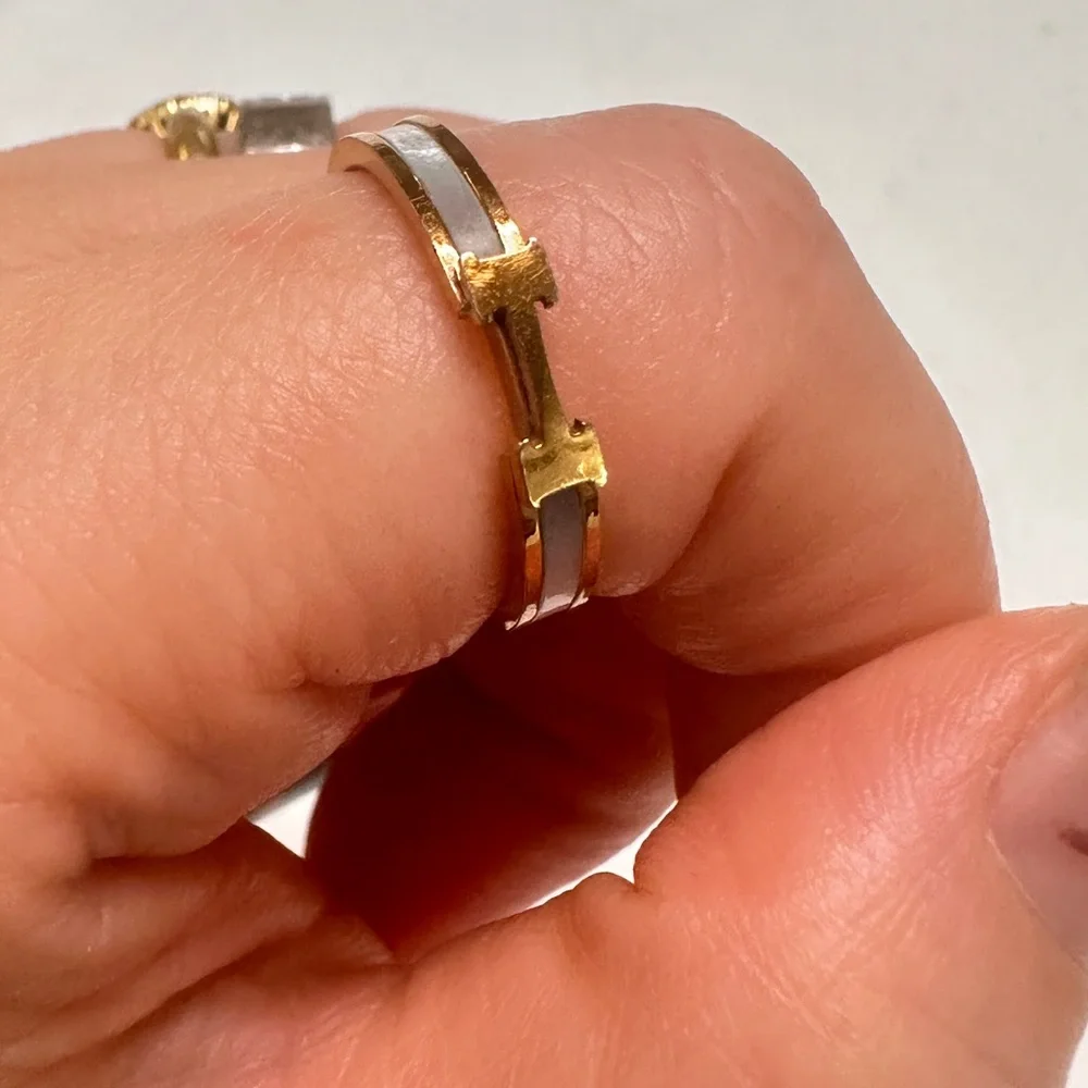 Hermes Gold and White Women's Ring - Picture 2 of 2